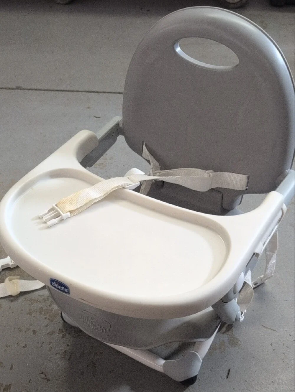 Chicco Gray & White Baby Booster Seat with Removable Tray